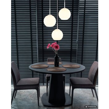 Globo Andre suspension moderne à 3 globes ronds E27 pour table de repas