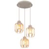 Globo Arlen suspension cage 3 lumières E27 H120 cm, design moderne et rétro