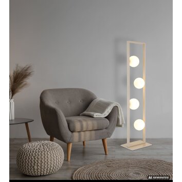 Nowa Nanda lampadaire sur pied salon carré moderne 4 flammes 110 cm G9