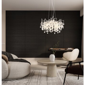 Globo Maxine lustre suspendu cascade moderne design aérien 10 flammes Ø 60 cm