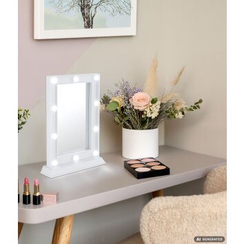 Globo Verna miroir de maquillage LED, miroir de coiffeuse à poser, interrupteur pour salon