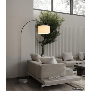 Globo Thea lampadaire de lecture sur pied salon arc moderne E27, interrupteur sur câble