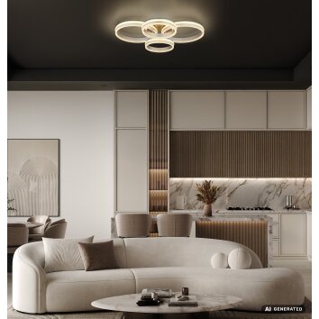 Globo Francine plafonnier LED à 4 anneaux design moderne rond avec télécommande