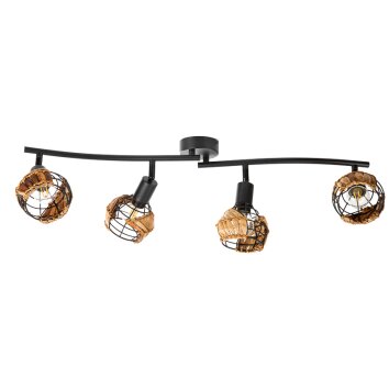 Java plafonnier 4 spots E14 25 W, luminaire de plafond carré moderne en cage