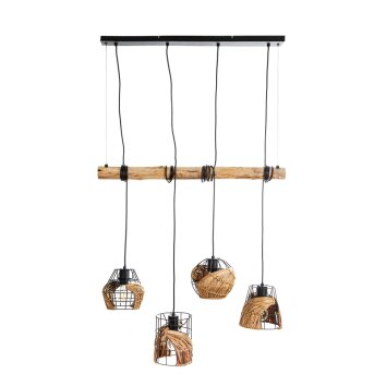 NOWA Java suspension luminaire à barre allongée 4 flammes, 80 cm, 150 cm