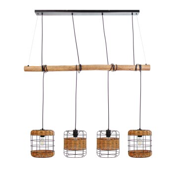 NOWA Jaro suspension luminaire suspendu 4 lumières à barre, E27, salle à manger