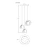 Globo Swanson suspension design moderne 3 lumières ronde Ø 51 cm pour intérieur