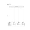 Globo Swanson suspension à 4 lumières pour table à manger, longueur 113 cm, E27