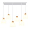 Globo Swanson suspension allongée à 6 flammes pour salle à manger et cuisine