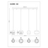 Globo Daren suspension moderne allongée à 4 feux E27 pour salle à manger, cuisine et salon