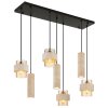 Globo Daren suspension moderne allongée à 4 lumières E27 64,5 cm pour salle à manger