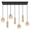 Globo Daren suspension moderne allongée à 4 lumières E27 64,5 cm pour salle à manger