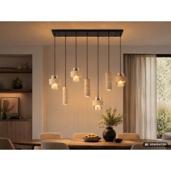 Globo Daren suspension moderne allongée à 4 lumières E27 64,5 cm pour salle à manger