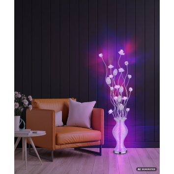 Globo Florielle LED lampadaire fleur sur pied moderne pour salon, 148 cm
