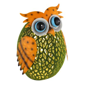 Globo LED lampe solaire hibou décorative pour extérieur, allée, 6 Watt, 3000 Kelvin