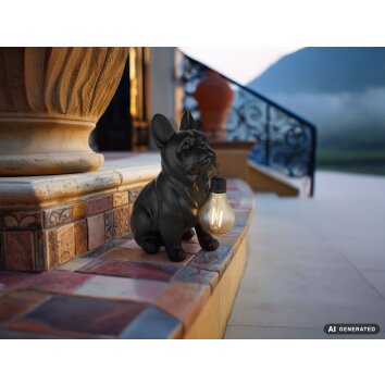 Globo DOGLI lampe solaire chien décorative à poser LED pour extérieur et allée