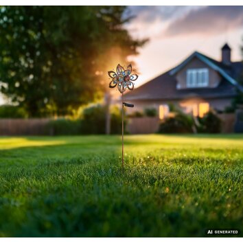 Globo ROSALI lampe solaire de jardin à piquer fleur hortensia style antique LED 3000K 6W