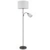 Globo Thea lampadaire sur pied à tirette 2 lumières avec liseuse E27 moderne