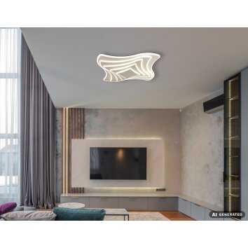 Globo Octavio plafonnier carré LED avec télécommande, 42 W, 5250 lm, 2700-6000 K