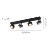 SCHÖNER WOHNEN-Kollektion KULU plafonnier LED barre à 4 spots orientables pour salon