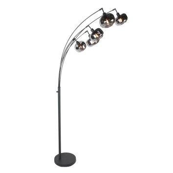 Steinhauer Lampadaire arqué Bambus, 5 abat-jour écru orientables pour le canapé