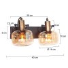 Steinhauer Applique murale Glaslic moderne à 2 lumières, verre ambré orientable
