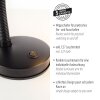 Leuchten Direkt Lampe à poser FLEXI à col flexible orientable, abat-jour noir