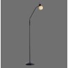 Leuchten Direkt, lampadaire LOKI à bras orientable et abat-jour sphérique blanc opale