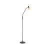 Leuchten Direkt, lampadaire LOKI à bras orientable et abat-jour sphérique blanc opale