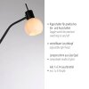 Leuchten Direkt, lampadaire LOKI à bras orientable et abat-jour sphérique blanc opale