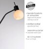 Leuchten Direkt, lampadaire LOKI à bras orientable et abat-jour sphérique blanc opale