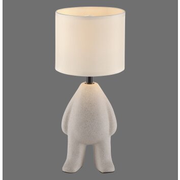 Leuchten Direkt Lampe à poser TED, pied figuratif moderne beige en céramique