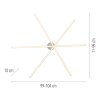 Leuchten Direkt Plafonnier LED SIMON, bras croisés orientables, 3000 Kelvin blanc chaud