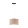 Leuchten Direkt Suspension DURO à abat-jour cylindrique plissé beige, hauteur réglable