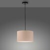 Leuchten Direkt Suspension DURO à abat-jour cylindrique plissé beige, hauteur réglable