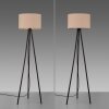 Leuchten Direkt lampadaire DURO à trois pieds avec abat-jour cylindrique beige