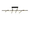 Leuchten Direkt, plafonnier LED Emanda, ondulations couleur laiton, 3000 Kelvin blanc chaud