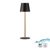 Leuchten Direkt Lampe à poser LED EURIA, 3000 Kelvin blanc chaud, IP54, abat-jour noir