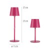 Leuchten Direkt lampe à poser BOTERIA rose, LED 3000 Kelvin, mémoire, abat-jour orientable