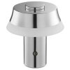 Brilliant Lampe à poser moderne Kinich LED, abat-jour évasé blanc, 2700 Kelvin blanc chaud