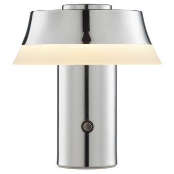 Brilliant Lampe à poser moderne Kinich LED, abat-jour évasé blanc, 2700 Kelvin blanc chaud