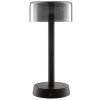 Brilliant lampe à poser Razor, abat-jour cylindrique noir, LED 2700 Kelvin blanc chaud
