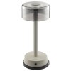 Brilliant, lampe à poser Razor LED moderne avec abat-jour cylindrique beige en verre