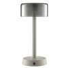 Brilliant, lampe à poser Razor LED moderne avec abat-jour cylindrique beige en verre