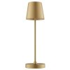 Brilliant Lampe à poser LED Elora, abat-jour conique doré, blanc chaud 2700 Kelvin