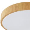 Brilliant Leuchten, plafonnier LED Teranon rond, ton bois clair, 3000 Kelvin blanc chaud