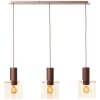 Brilliant Leuchten, suspension Petje, 3 abat-jour cylindriques en verre ambré
