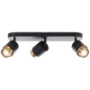 Brilliant Spot de plafond Covelo, 3 têtes cylindriques orientables dorées, pour couloir