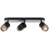 Brilliant Spot de plafond Covelo, 3 têtes cylindriques orientables dorées, pour couloir