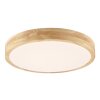 Brilliant plafonnier LED Moreen plat et rond, bois clair, blanc réglable 2700-6500 Kelvin